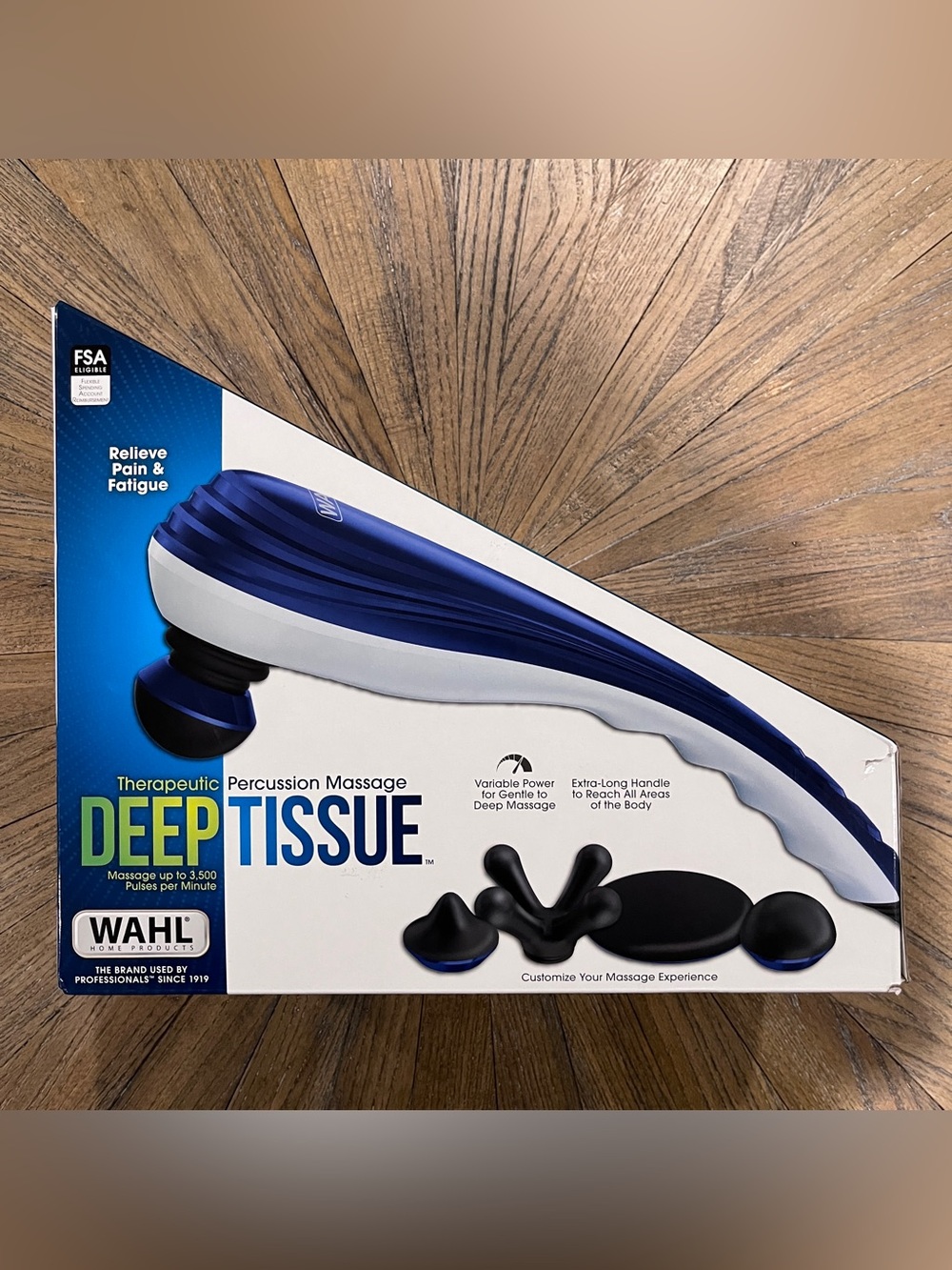 Wahl Deep Tissue Percussion Massager W/ Variable Speed Settings & 4 Attachments